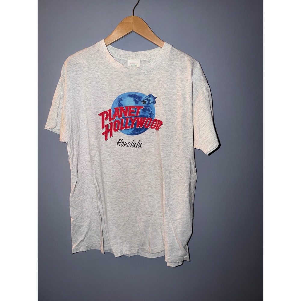 Vintage Planet Hollywood Honolulu T-Shirt 1991 Heather Gray‎ Large Made in USA